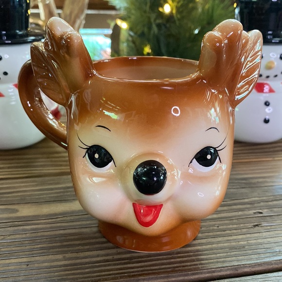 Pottery Barn and Williams Sonoma Figural Christmas Holiday Mugs - Set of 3 🦌⛄️ - Picture 2 of 16